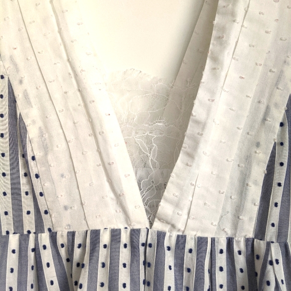 Debra Rodman Babydoll Blue Striped Dress - Picture 2 of 3